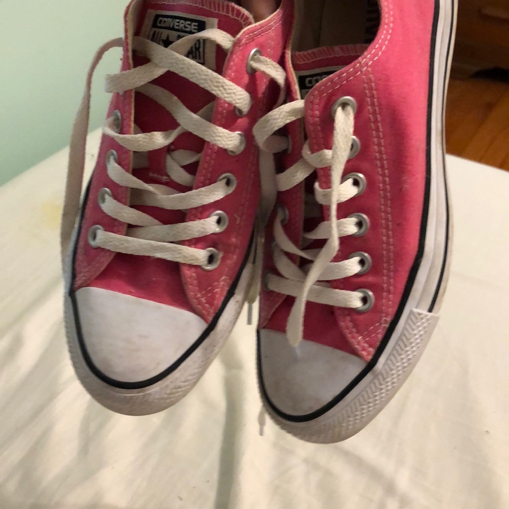 Cutest pink converse light worn